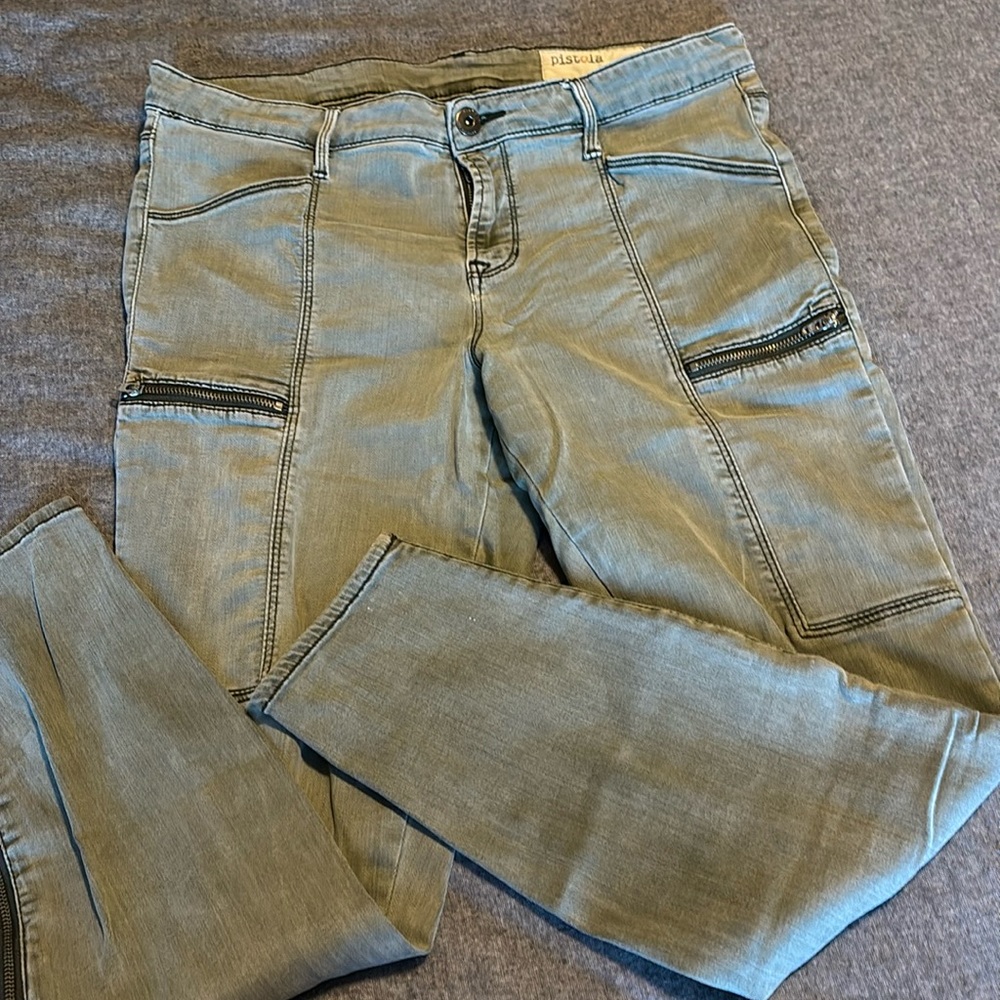 Anthropologie Pistola Audrey moto zippered jeans size 30‎